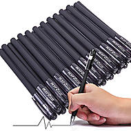 黑色笔芯中性笔黑色针管头笔碳素笔