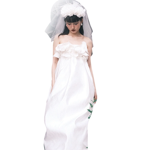 Свадебное платье, топ без лямок для беременных, вечернее платье, кружевное платье, высокая талия