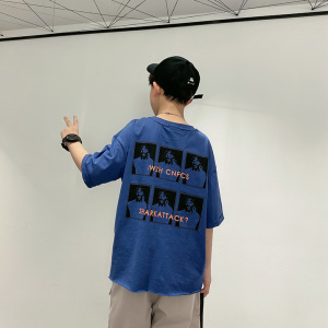 童装2021新款儿童夏季纯棉短袖T恤男童夏装宽松半袖中大童上衣潮