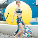 泳衣女三件套 韩国 温泉 小香风性感显瘦比基尼保守遮肚分体泳衣