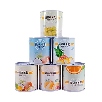 6罐装酸奶水果罐头食品新鲜橘子黄桃西米露