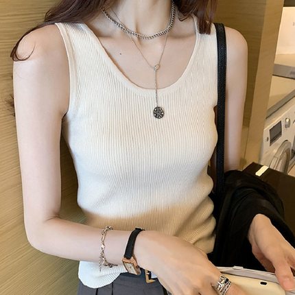 时尚修身针织吊带外穿无袖上衣内搭打底衫