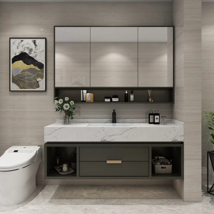 Tủ phòng tắm Wrigley tùy chỉnh 
            kết hợp bệ vệ sinh bồn rửa bằng đá cẩm thạch Tủ gương phòng tắm cao từ trần đến sàn tủ kính phòng tắm tủ gương phòng tắm caesar 