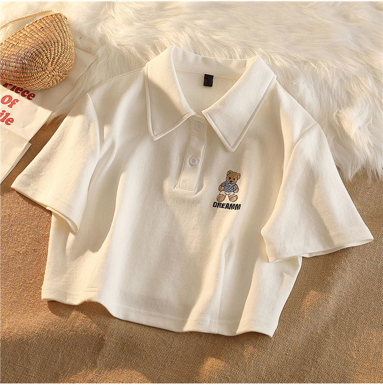White100% pure cotton male girl polo Collar short sleeve summer Zhongda Tong have cash less than that is registered in the accounts shirt T-shirt Foreign style children jacket tide