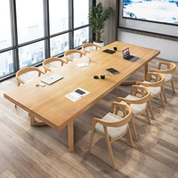 Стол конференции Nordic Solid Wood Long Table Simple Modern Library Desk Dest прямоугольный стол для переговоров о таблице и комбинации стула