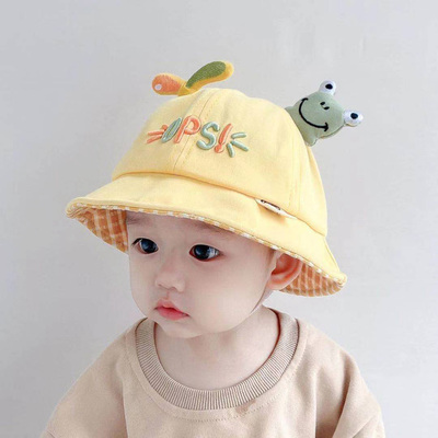 婴儿帽子夏季女宝宝遮阳帽防晒薄款春秋男童可爱超萌公主渔夫帽潮