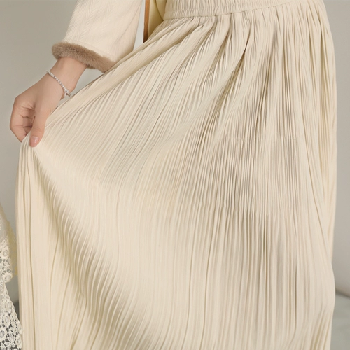 Ципао, демисезонная элегантная юбка в складку, 2023, городской стиль, по фигуре