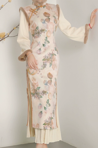 Ципао, демисезонная элегантная юбка в складку, 2023, городской стиль, по фигуре