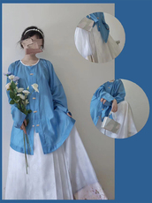 Старинное пальто 宴平汉服 夏季日常女款天丝圆领短衫