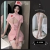 Loli phát sóng trực tiếp y tá cosplay đồng phục cô gái nước bọt đeo chéo màu hồng dễ thương mỏ neo rỗng điệu nhảy cắt thấp 