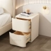 Bàn nhỏ đầu giường nhỏ đơn giản hiện đại màu kem sang trọng nhẹ sàn gỗ đặc cực hẹp miễn phí lắp đặt tủ đựng đồ bằng da tủ sắt đựng quần áo Buồng