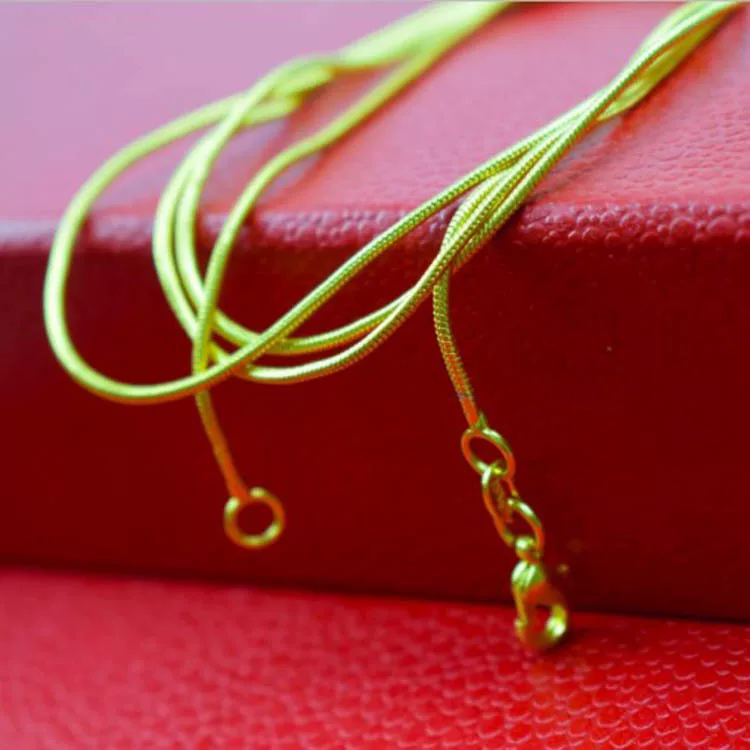[Ювелирное изделие 18K позолоченная змеевидная цепочка 1.2 мм Necklace?]