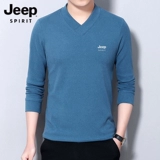 Jeep, толстовка, осенний лонгслив, джип, базовое приятное телу термобелье, свободный крой, V-образный вырез