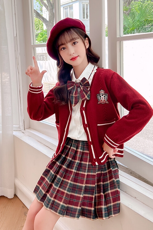 JK Uniform Dress Original Autumn and Winter Pleated Skirt 12 Years Old Children Female Students College Style Girls Full Japanese Style