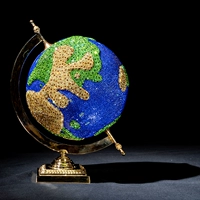 ASFOUR Кристаллический Египет импортирован цветной хрустальный глобус украшения мира мир