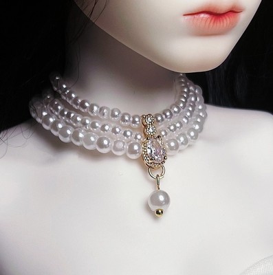 taobao agent [Moon Phase Thirteen] [Trafficking] BJD retro oil painting pearl necklace three -point baby accessories