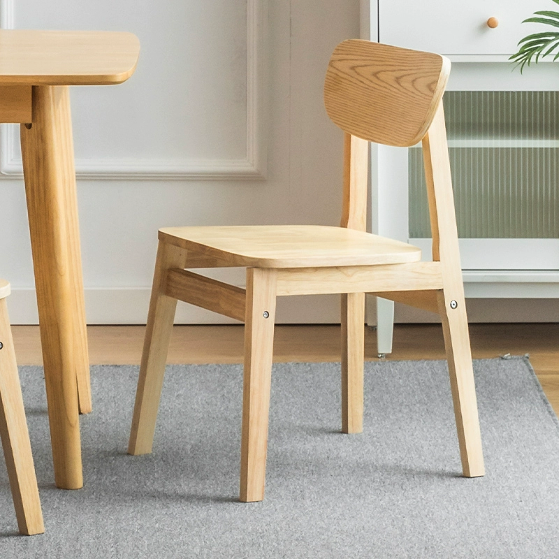 Ghế ăn gỗ nguyên khối, nhẹ nhàng sang trọng, tựa lưng đơn giản, ghế học, ghế học, ghế máy tính văn phòng, bàn nhà hàng Bắc Âu, ghế, ghế đẩu, gia đình 