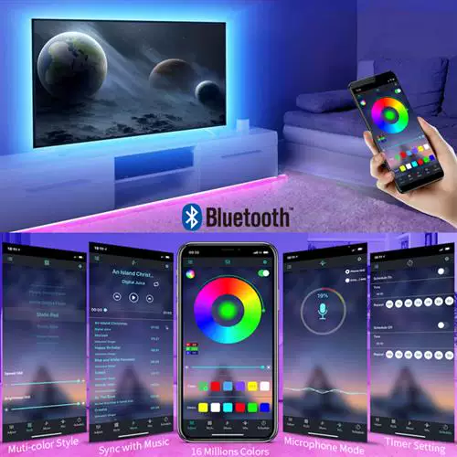 Гибкая LED-лента с RGB 5050, Bluetooth пульт 3 KE