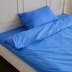 Ký túc xá sinh viên bông ba mảnh phù hợp với ~ màu xanh quilt bao gồm duy nhất mảnh màu xanh và trắng kẻ sọc tờ trường 1 mét giường đơn bộ chăn gối Quilt Covers