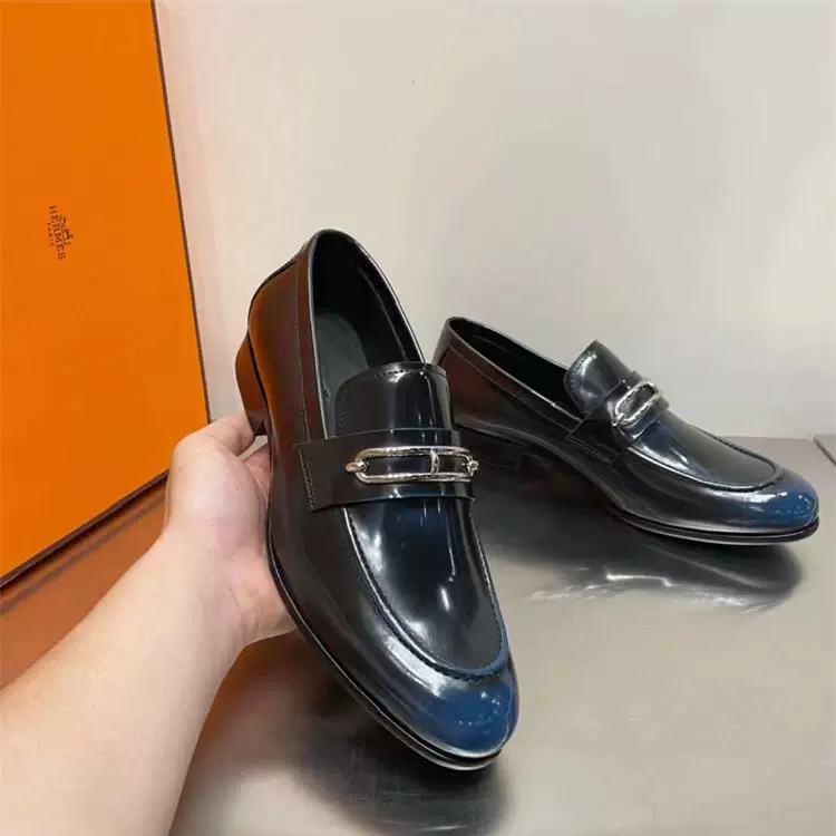 Ду Хермес/Hermes деловой повседневный кожаные туфли мужские острый нос кожаные кожаные туфли одна нога удар ленивые тапочки