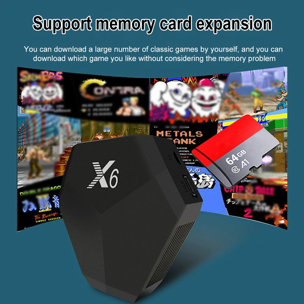 X6 4K ретро игровая консоль TV HDMI TV Stick 2.4G dual