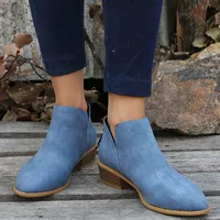 Women's Boots 2023 Autumn Pointed Suede Thick Heel Booties W