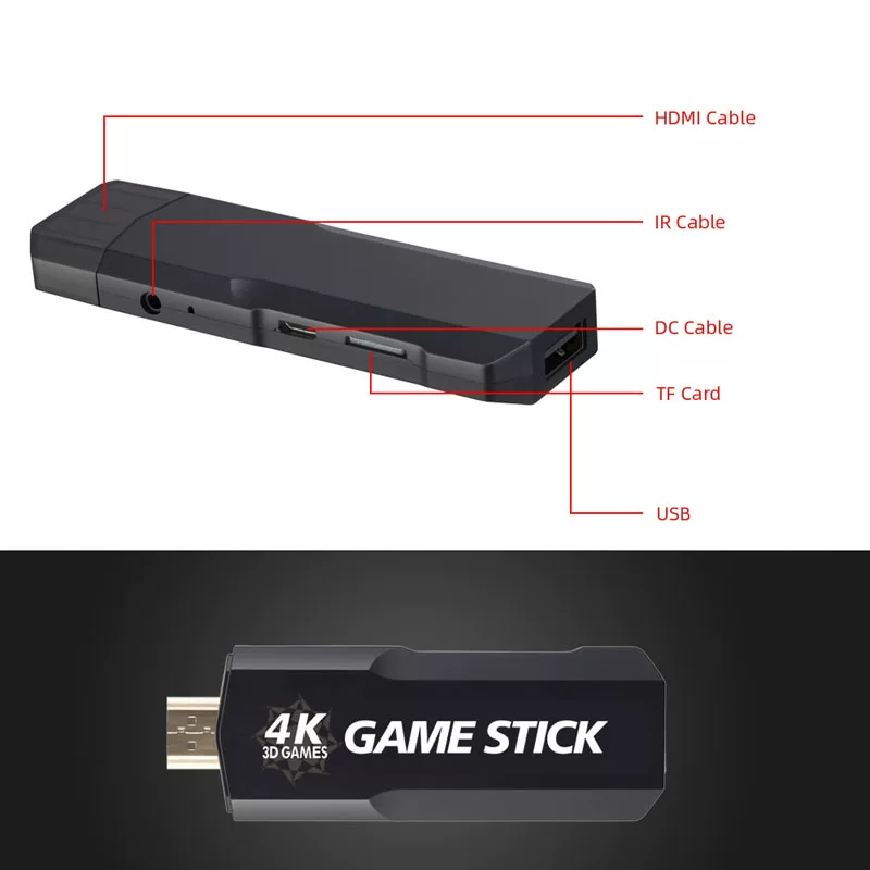 Игровой Stick 4K GD10 128GB Новая ретро-игровая консоль 2.4G
