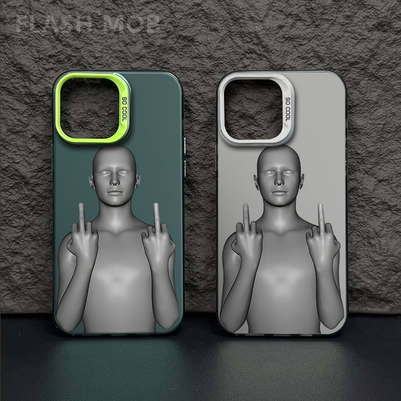 浩晨3D模型人物双层磨砂金属按键IMD手机壳适用苹果14promax保护套iPhone13防摔全包壳12亚克力11/XSMAX/XS硬