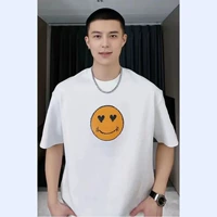 Короткие рукава-смайлик с отворотом-белый