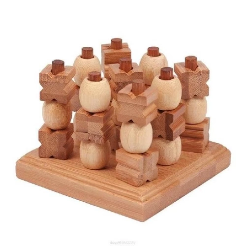 Мини -титская деревянная головоломка для детей современный 3D xoxo