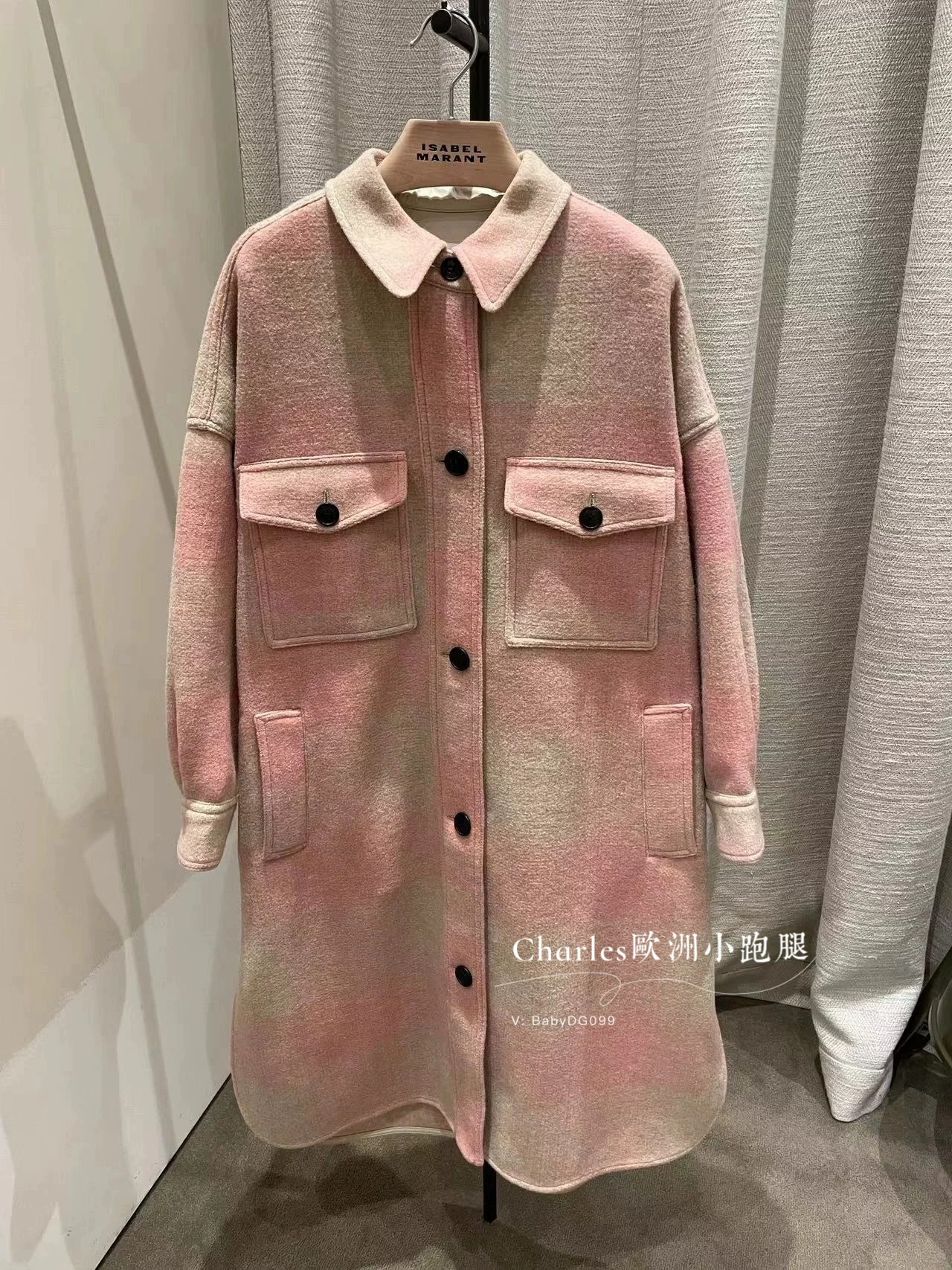 Isabel Marant осень и зима звезда тот же шерсть один дифференциал свободный свободный свободный длинный mao woors пальто