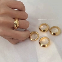 Брендовое латунное металлическое золотое кольцо, европейский стиль, простой и элегантный дизайн, на указательный палец