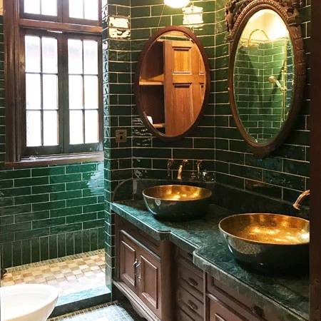 100/75*300 темно -зеленая настенная плитка Гонконг -стиль ретро маленькая квадратная плитка плитка плитка кухня и фоновая стена ванной комнаты