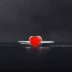 Nhật Bản và Hàn Quốc thời trang mới nhẫn bạc nữ gió Hàn Quốc mở vòng điều chỉnh hình trái tim tình yêu màu đỏ đào trái tim trang sức nhẫn đôi pnj Nhẫn