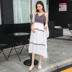 Phụ nữ mang thai mùa hè 2018 mới dài voan thai sản dress hai mảnh thời trang phụ nữ mang thai lỏng váy Áo thai sản
