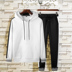 Áo len nam mùa thu mới trùm đầu phiên bản Hàn Quốc của xu hướng Áo hoodie trẻ trung thể thao phù hợp với áo hai dây - Bộ đồ kiểu đồ bộ đẹp Bộ đồ