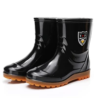 Средние дождевые ботинки, дождевые ботинки, мужская водяная обувь, водонепроницаемые ботинки для защиты труда резин