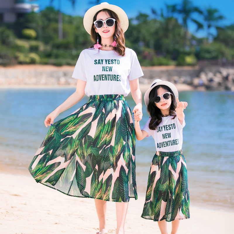 Đầm bố mẹ mùa hè 2019 mới cho cả gia đình Mẹ và con gái váy kiểu ngoại quốc của ba trang phục đi biển đi biển - Trang phục dành cho cha mẹ và con