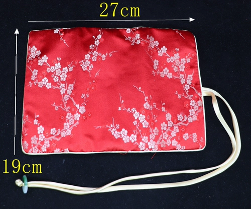 Китайская портативная косметичка, ожерелье, цепочка, браслет, кольцо, сумка-органайзер, пенал, сумка, китайский стиль, из парчи