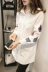 Áo mới 2018 XL nữ phiên bản Hàn Quốc của áo dài tay rộng mốt dài tay chất béo MM thời trang giản dị áo sơ mi hàng hiệu Áo sơ mi