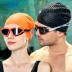 Mũ bơi Jiasite kính đặt không thấm nước thêm lớn nam và nữ tóc dài bịt tai hạt dày mũ bơi silicone Mũ bơi