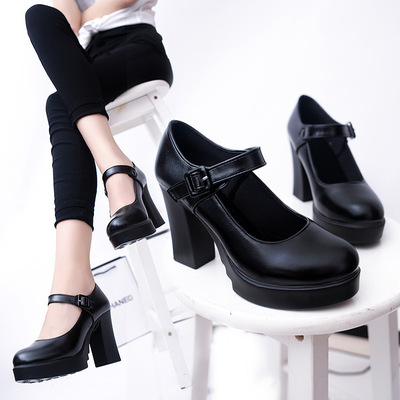 taobao agent Black footwear high heels, cosplay
