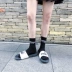 Hàn Quốc ulzzang Hồng phong cách vớ dài thủy triều rắn màu đen vớ trắng nữ vớ đường phố hoang dã vớ nam - Vớ hàng tuần