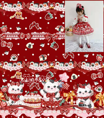 taobao agent Original New Year Christmas Niu Niu Lolita handloggers handmade DIY children's clothing baby clothing girl tablecloth