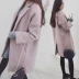 Áo khoác len nữ nhỏ dài phần phiên bản Hàn Quốc 2018 mới mùa thu đông áo khoác kaki nữ có mũ Áo khoác ngắn