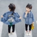 Áo khoác denim bé gái mùa thu năm nay phiên bản mới của Hàn Quốc dành cho bé nhỏ 3 bé 4-5-6 tuổi bé gái kiểu tây - Áo khoác áo khoác trẻ em nữ 10 tuổi Áo khoác