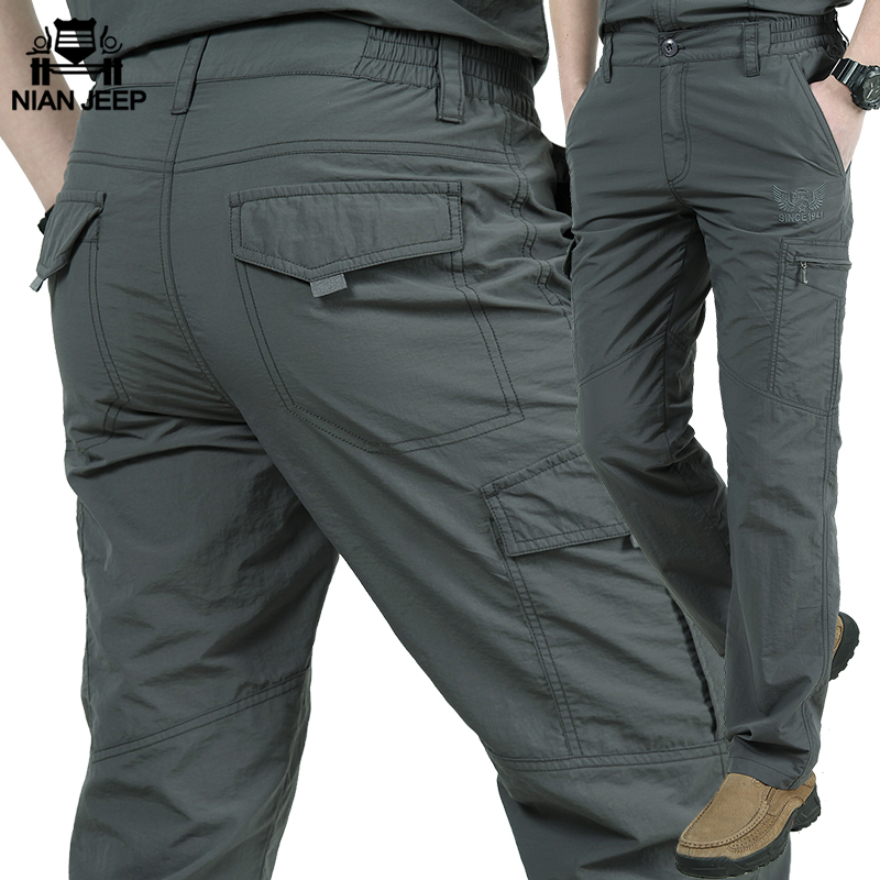Grey 105 Pantssummer outdoors Multi bag Short sleeve shirt executive officer suit ventilation shirt man leisure time Military equipment Quick drying thin