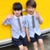 Trẻ em đồng phục học sinh phù hợp với sinh viên bông hiệu suất tùy chỉnh quần áo mẫu giáo quần áo mùa hè ngắn tay Anh phong cách dịch vụ đẳng cấp Đồng phục trường học / tùy chỉnh thực hiện