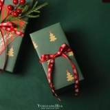 Рождественская упаковка, зеленая коробка для пожилых людей с бантиком, ремень, подарок на день рождения, со снежинками