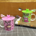 Cúp gốm Hộ gia đình Phim hoạt hình dễ thương Cup Nữ Cup Crayon Shinchan Cặp đôi Siêu cúp Siêu cúp Khủng long - Tách bình giữ nhiệt 1 lít Tách